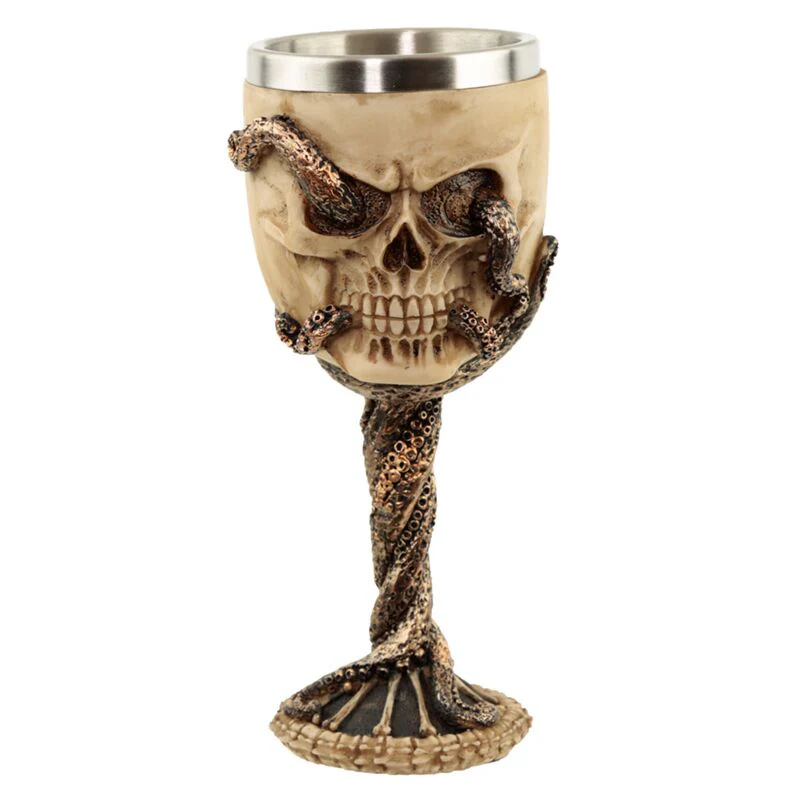 Bronze Octopus Skull Goblet
