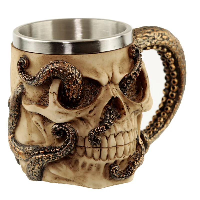 Bronze Octopus Skull Tankard - Image 2