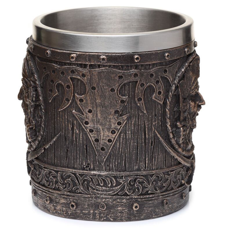 Brushed Gold Wood Effect Pirate Tankard - Image 3