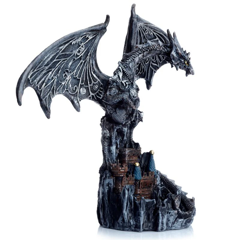 Dark Legends Wings of Magic Silver Castle Guardian Dragon - Image 4