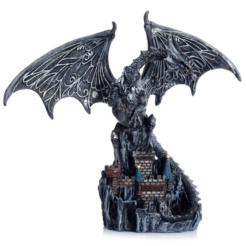 Dark Legends Wings of Magic Silver Castle Guardian Dragon - Image 5