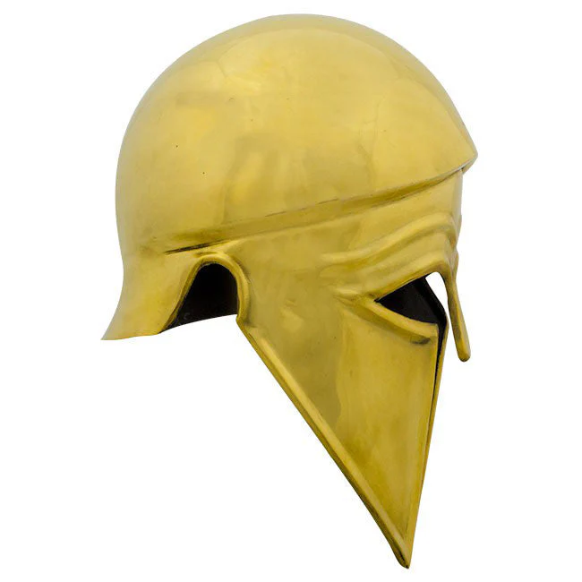 Greek Corinthian Helmet - Brass - Image 3