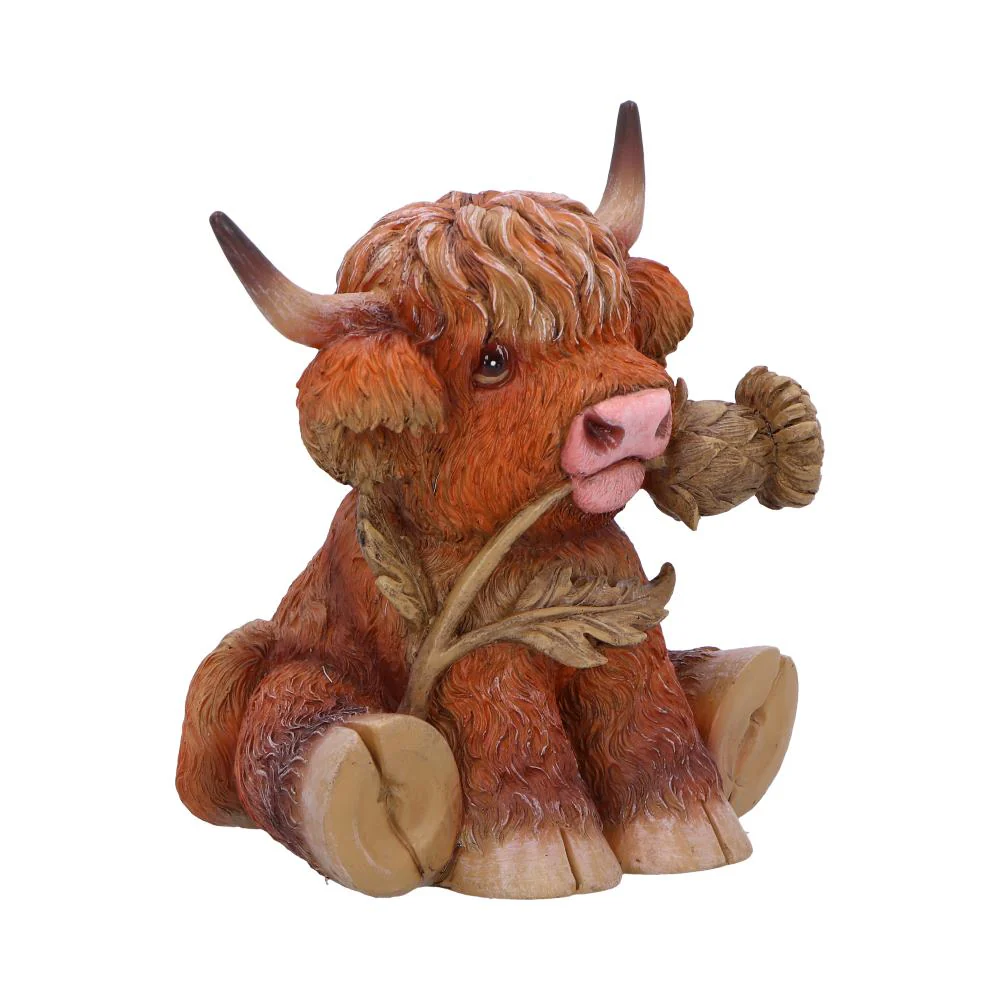 Highland Cow with Thistle Figurine - Image 4