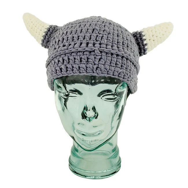 Knitted Viking Helmet Hat – Adult Size - Image 4