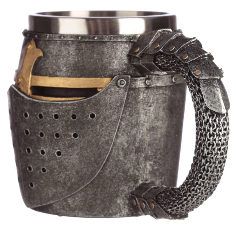 Medieval Helmet & Chain Mail Tankard - Image 4
