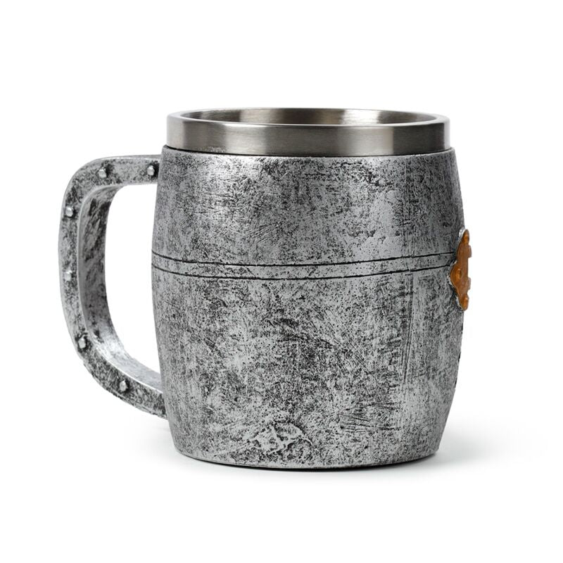 Medieval Knight Silver & Gold Helmet Tankard - Image 6