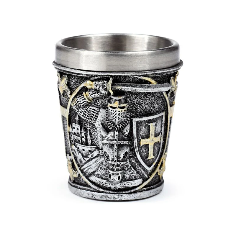 Medieval Knight with Shield Shot Glass