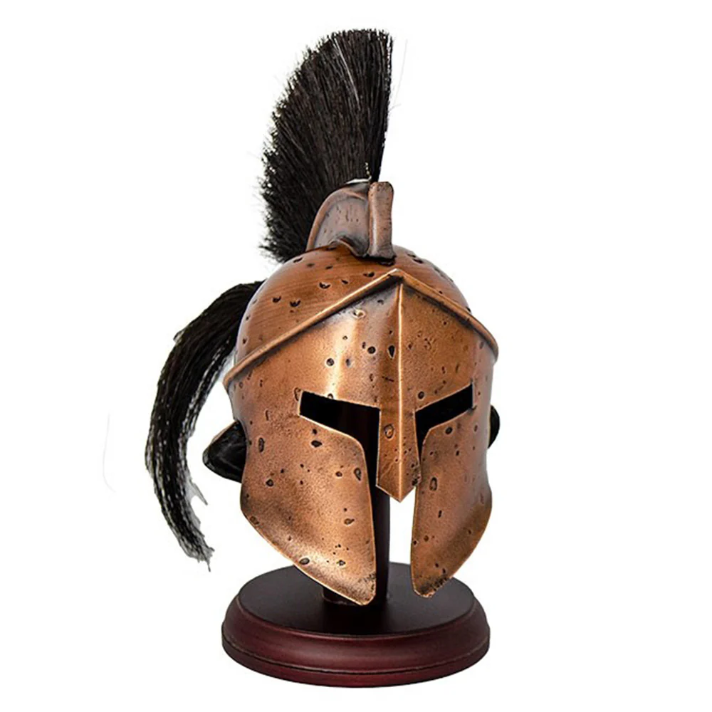 Mini Spartan Helmet (Antique Bronze) with Stand - Image 3