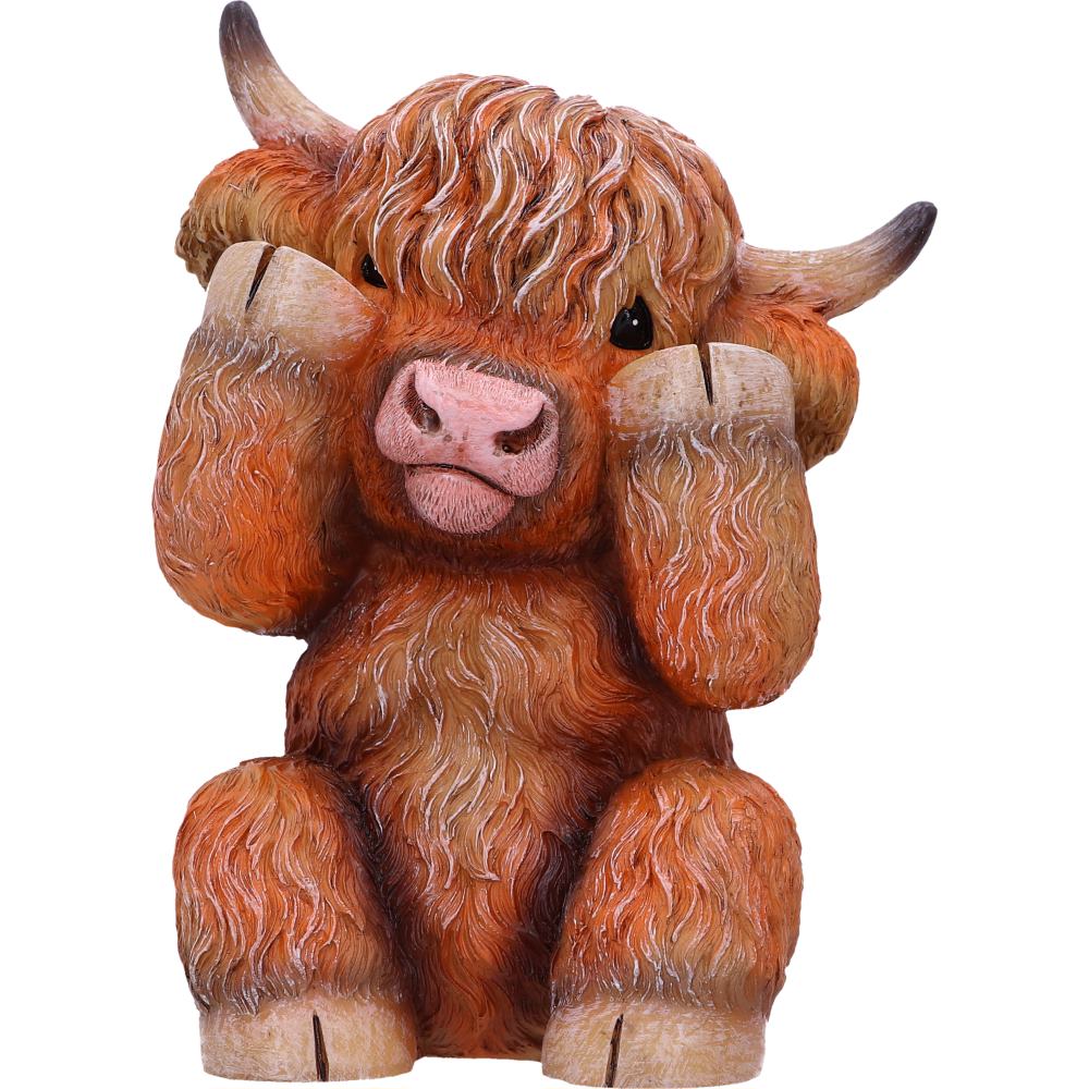 Three Wise Highland Cow Figurines - Image 5
